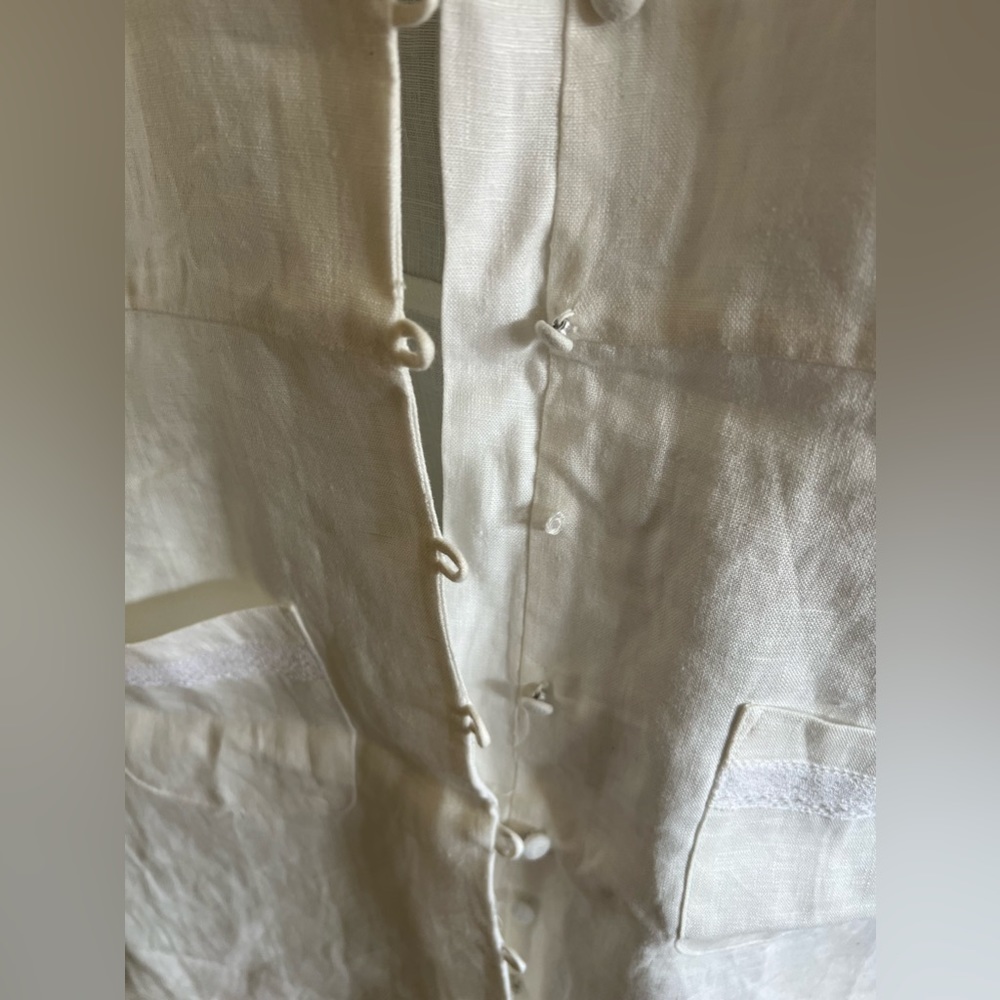 Reformation White Button-Front Linen Mini Dress - Picture 9 of 9